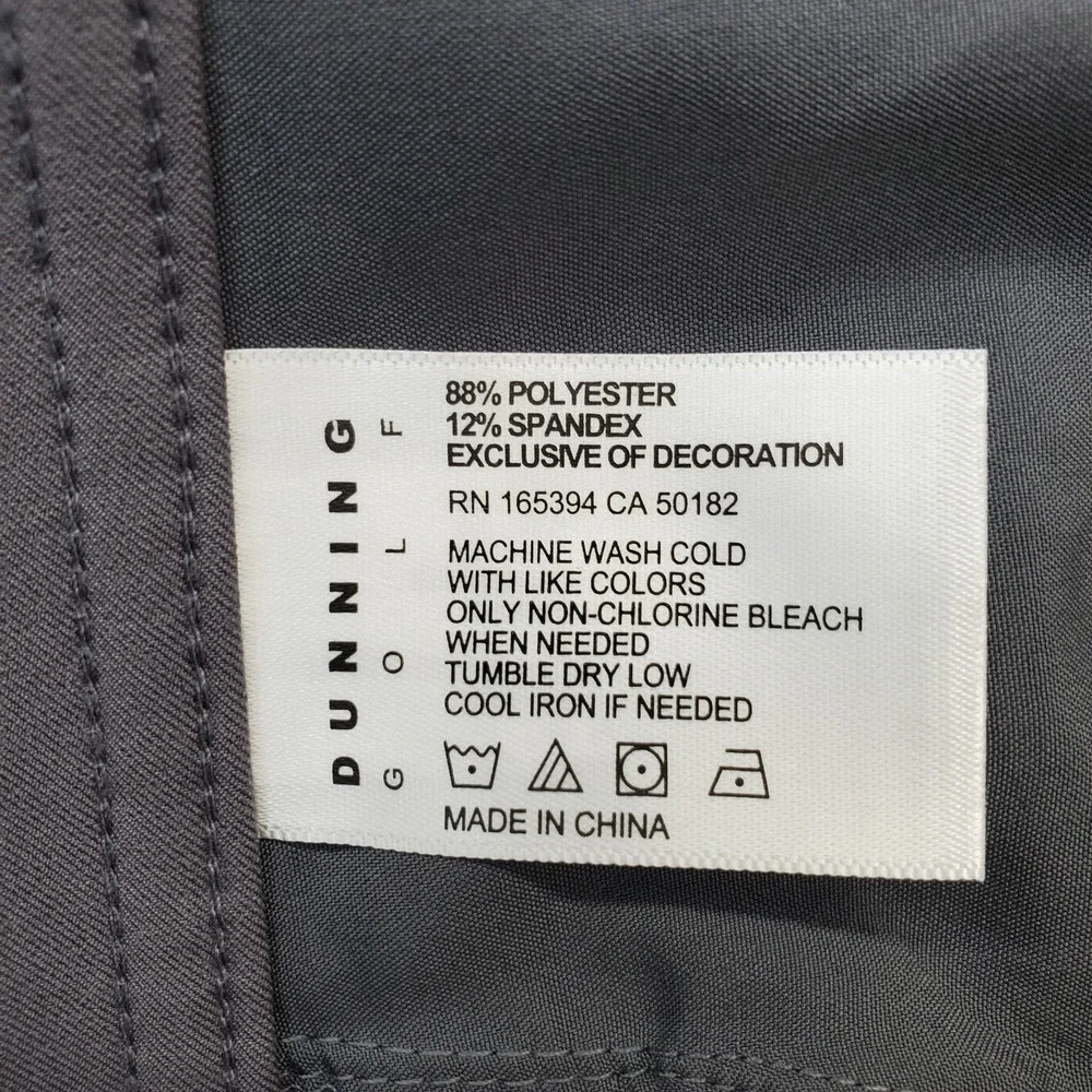 Dunning Golf Chino Pants Mens 32/30 Gray Performance Stretch Quick Dry D7S21P068